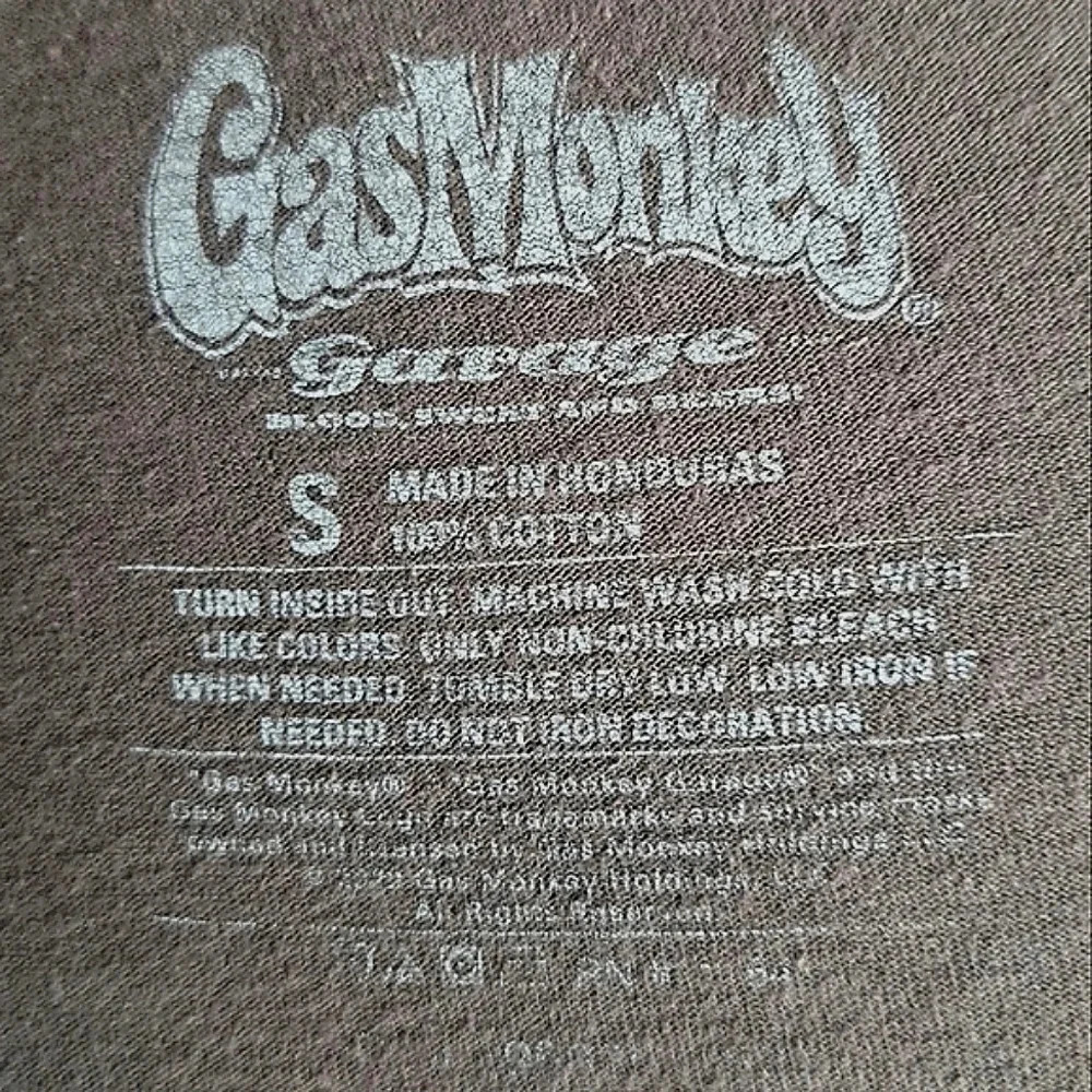 Gas Monkey Garage Tshirt Grey With Orange Logo sz Small - Picture 5 of 5